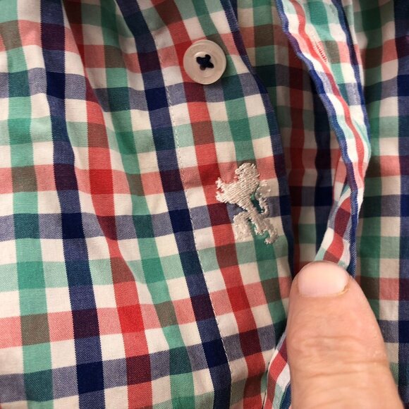 Bugatchi Mens Dress Shirt Medium Shaped Fit Long Sleeve Checkered Button Up Clas - Picture 10 of 14